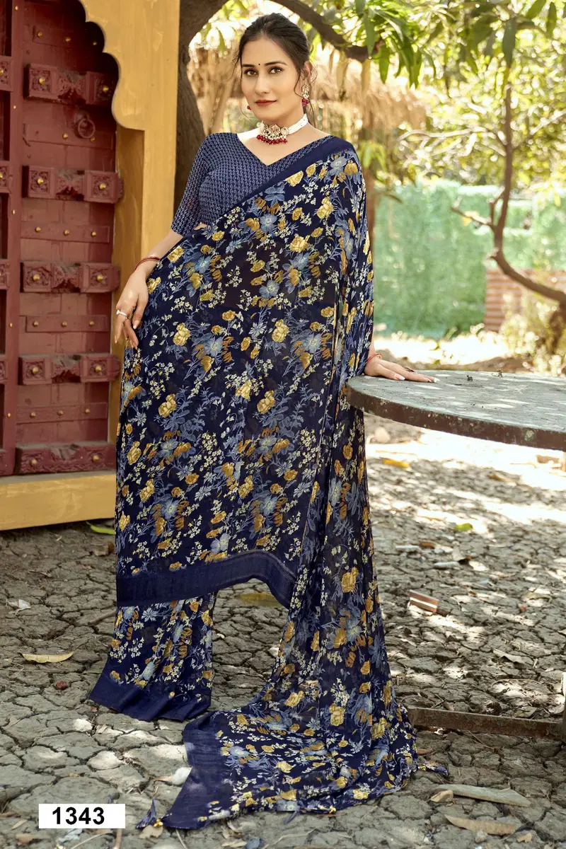 Nityansha Vol 12 By Vallabhi Georgette Printed Saree Exporters In India